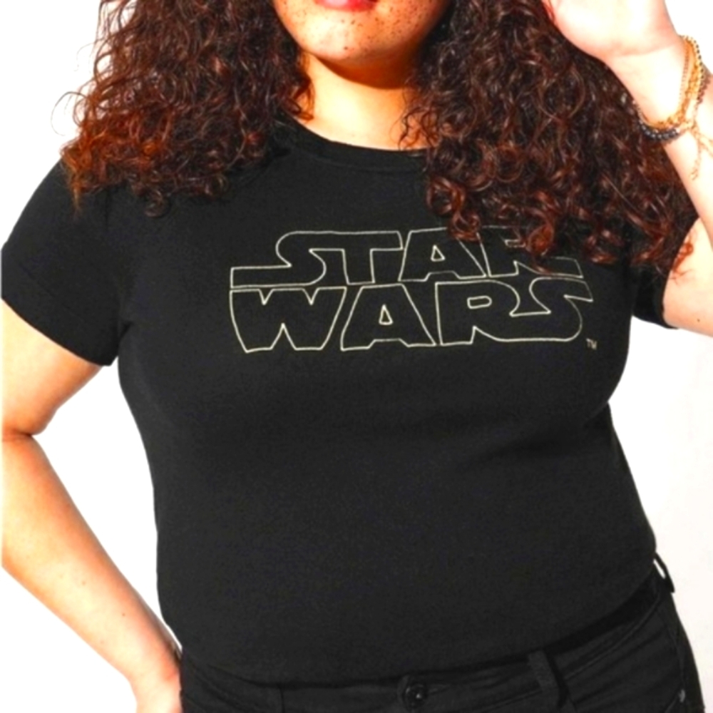 ❤️NWT TORRID SWEATER STAR WARS LOGO LUKE LEIA SHORT SLEEVES EMBROIDERED